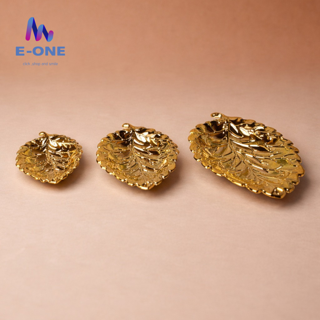 Golden Leaf Luxe Decorative Serving Tray