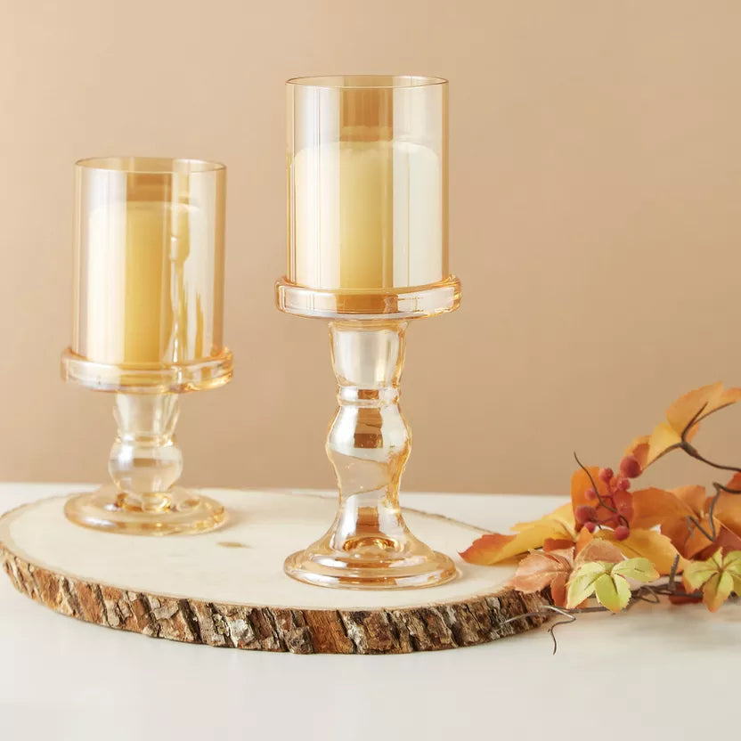 AMBER ELEGENCE CANDLE HOLDERS