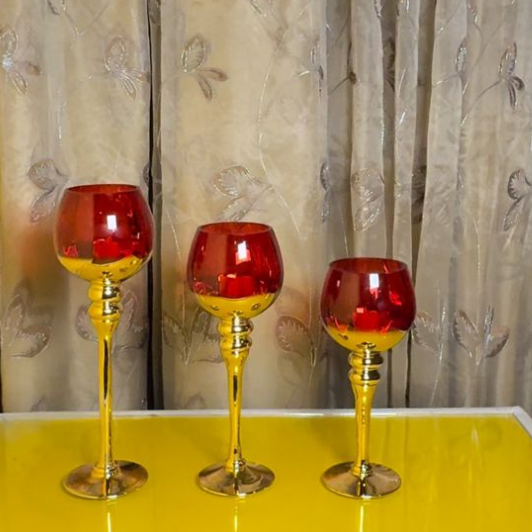 RED WINE CANDLE HOLDER ( Set of 3)