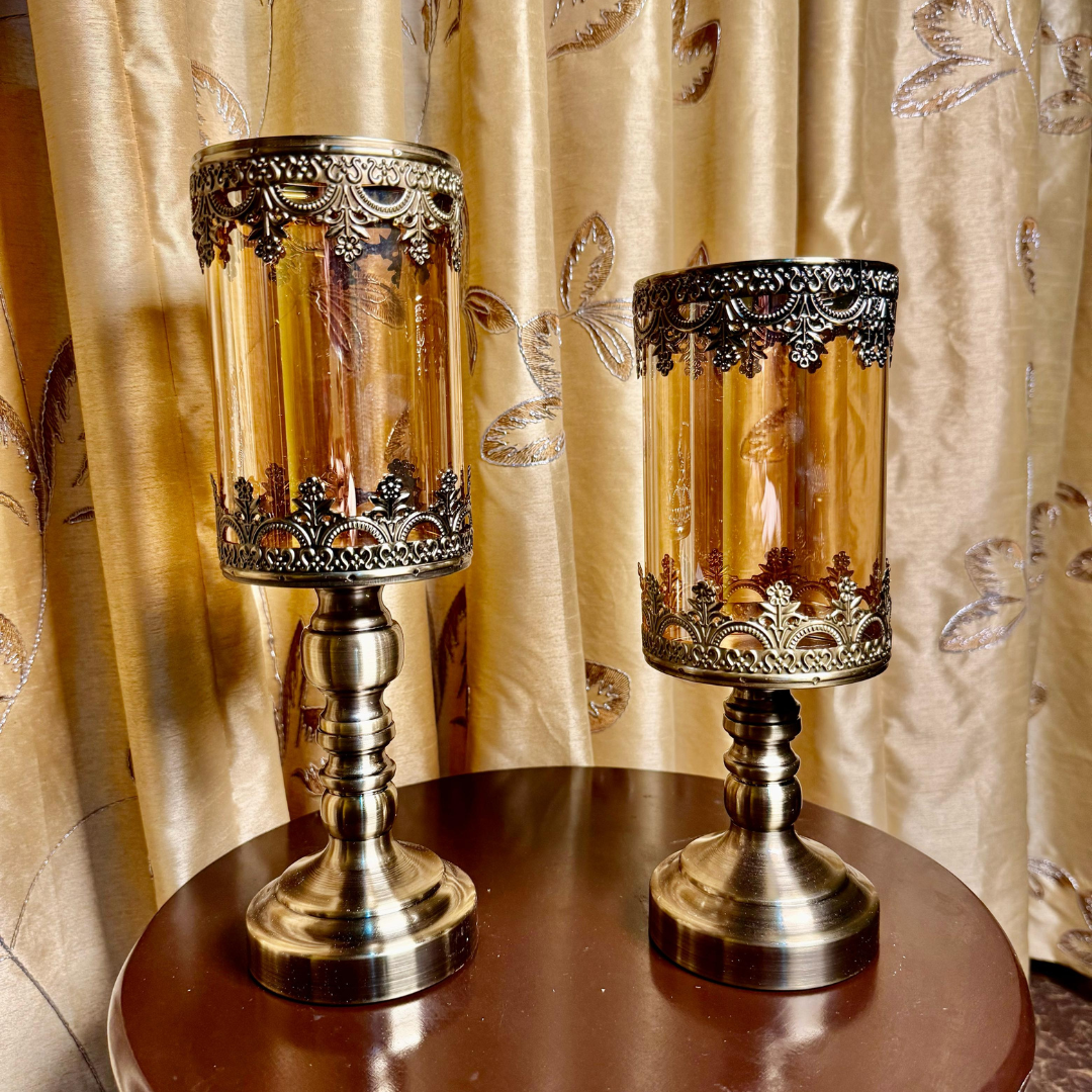 SET OF 2 ROYAL CANDLE HOLDER