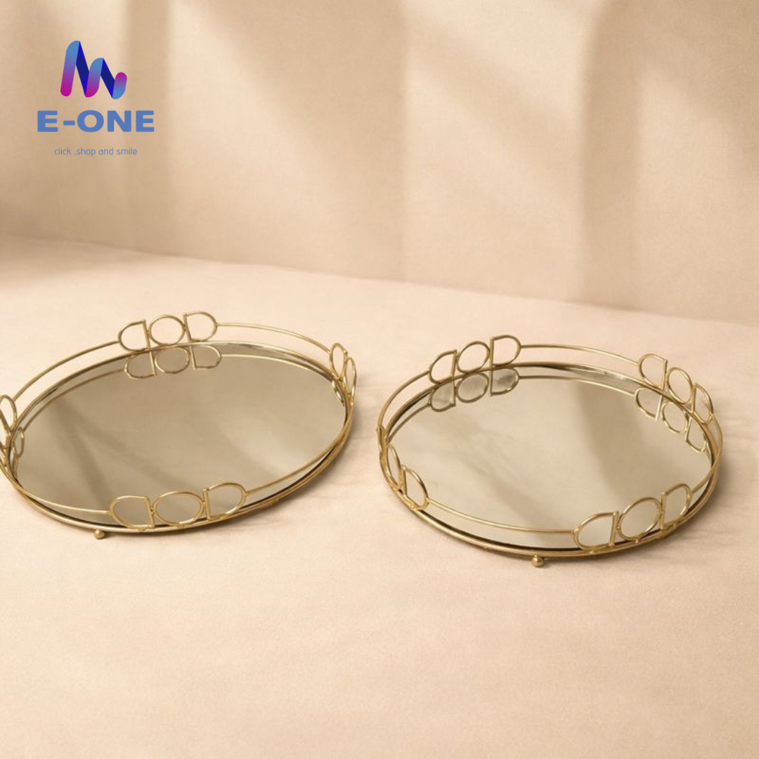 Set of 2 Imperial Gold Serving Tray