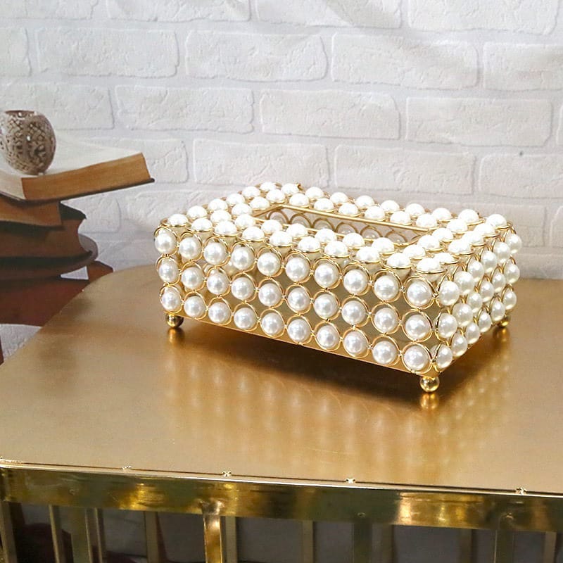 Golden Glimmer Pearl Tissue Box