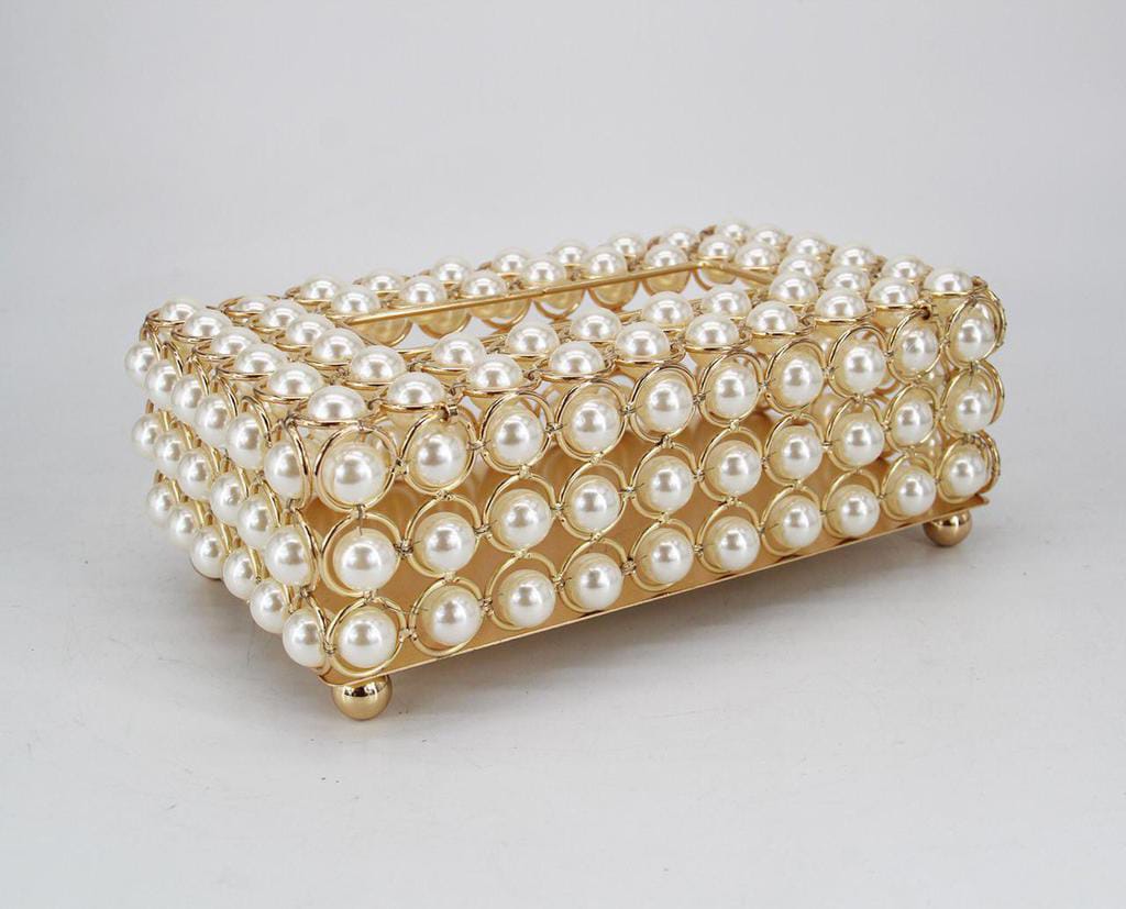 Golden Glimmer Pearl Tissue Box