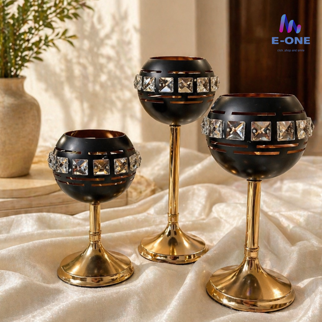 Midnight Spark Candle Holders (Set of 3)
