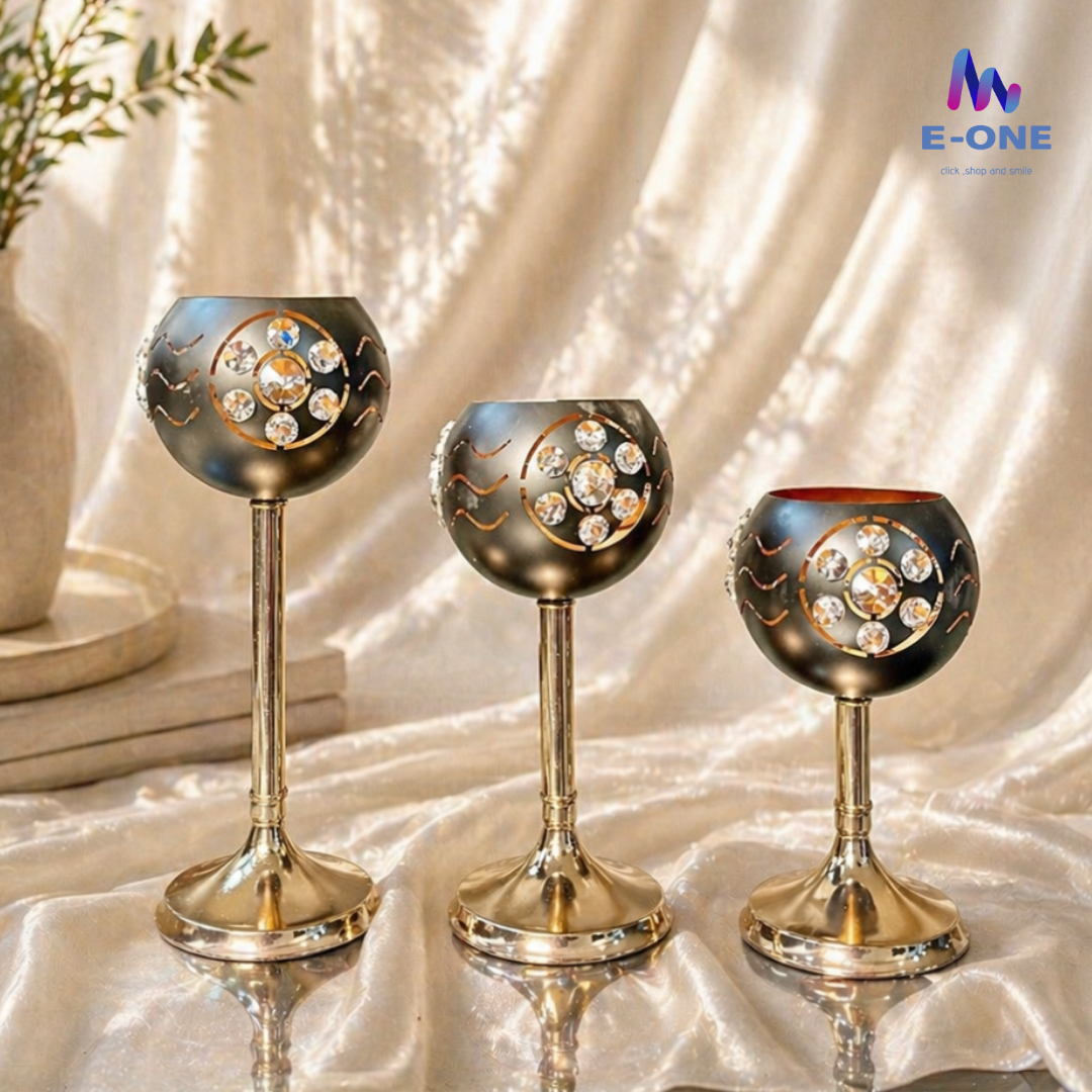 Black Glow Candle Holders (Set of 3)