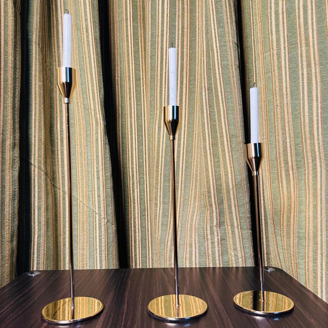 GOLDEN CANDLE HOLDER (SET OF 3 )
