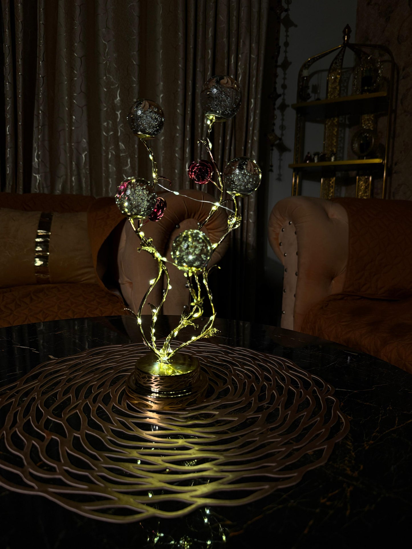 Crystal Rose Table accent