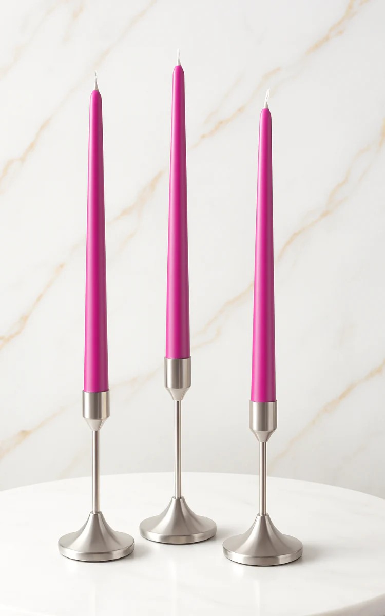 Taper Candle (Pink) 10 Inch