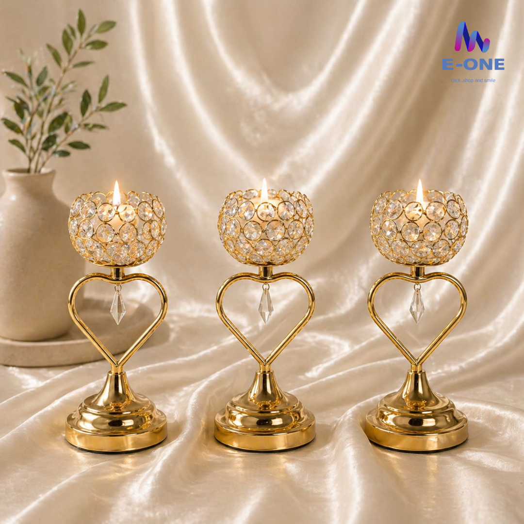 Crystal Candle Holders (Set of 3)