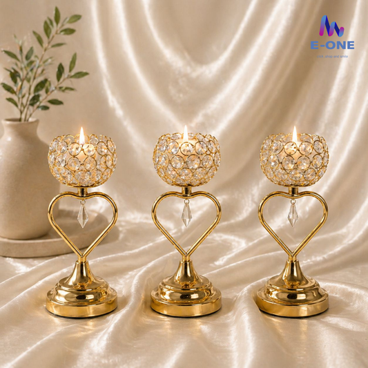 Crystal Candle Holders (Set of 3)