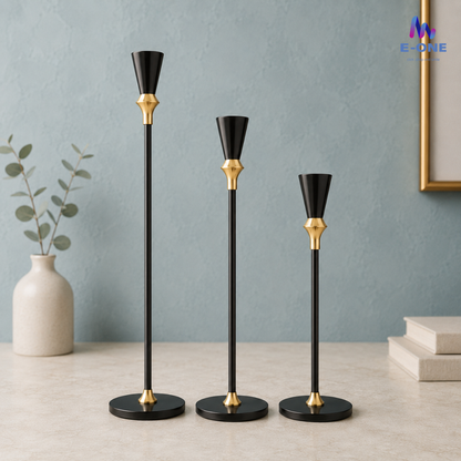 Midnight Crown Candle Holders (Set of 3)