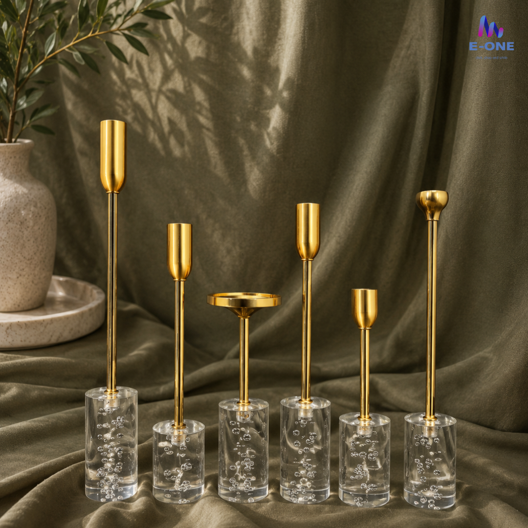 Crystal Aura Candle Holders (Set of 6)
