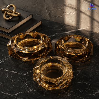 Amber  Crystal Ashtray