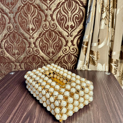 Golden Glimmer Pearl Tissue Box