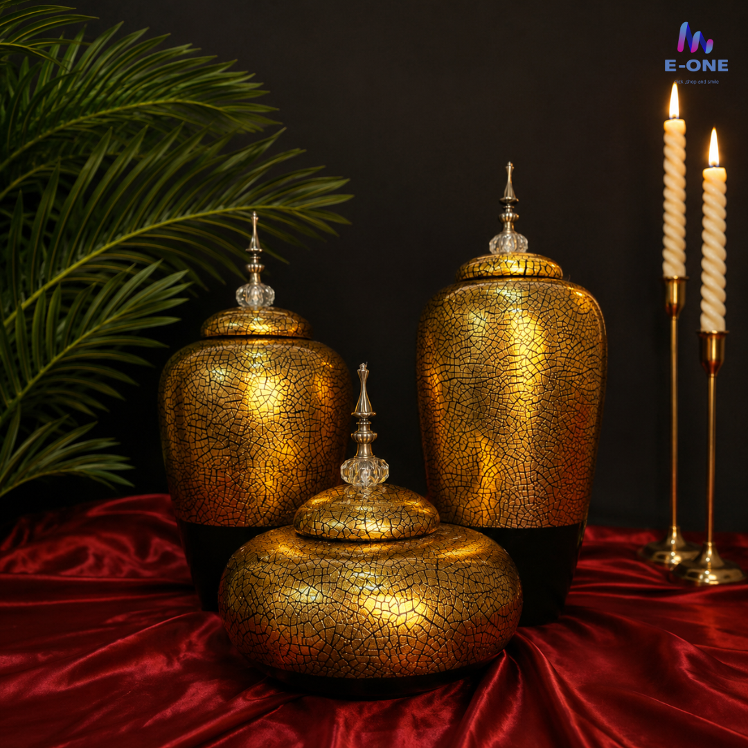 Golden Mosaic Urns
