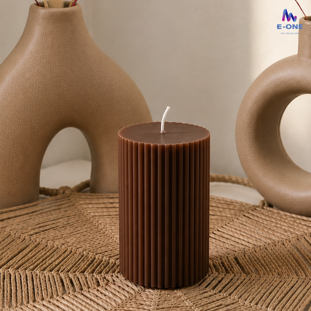 Ribbed Pillar Candle