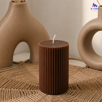 Ribbed Pillar Candle