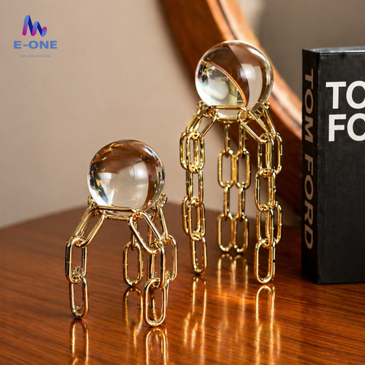 Crystal Ball Chain Stand Set of 2