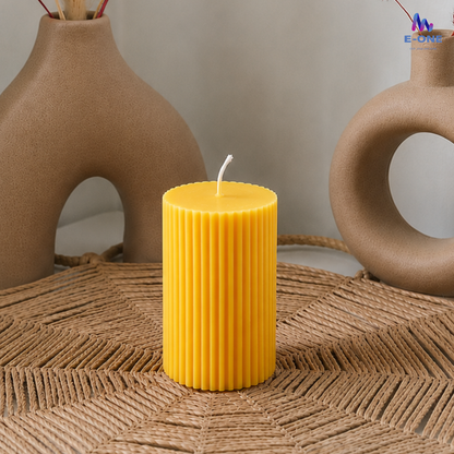 Ribbed Pillar Candle