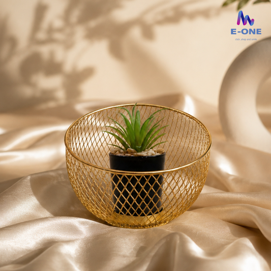Gold Cage Planter