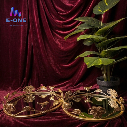 Set of 2 Royal Bird Gold Tray