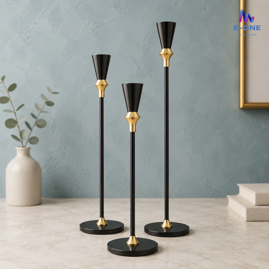 Midnight Crown Candle Holders (Set of 3)
