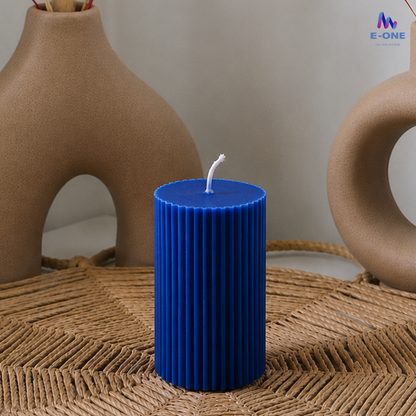 Ribbed Pillar Candle