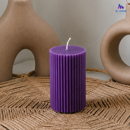 Ribbed Pillar Candle