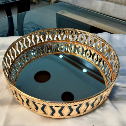 GEOMETRIC GOLD MIRROR TRAY