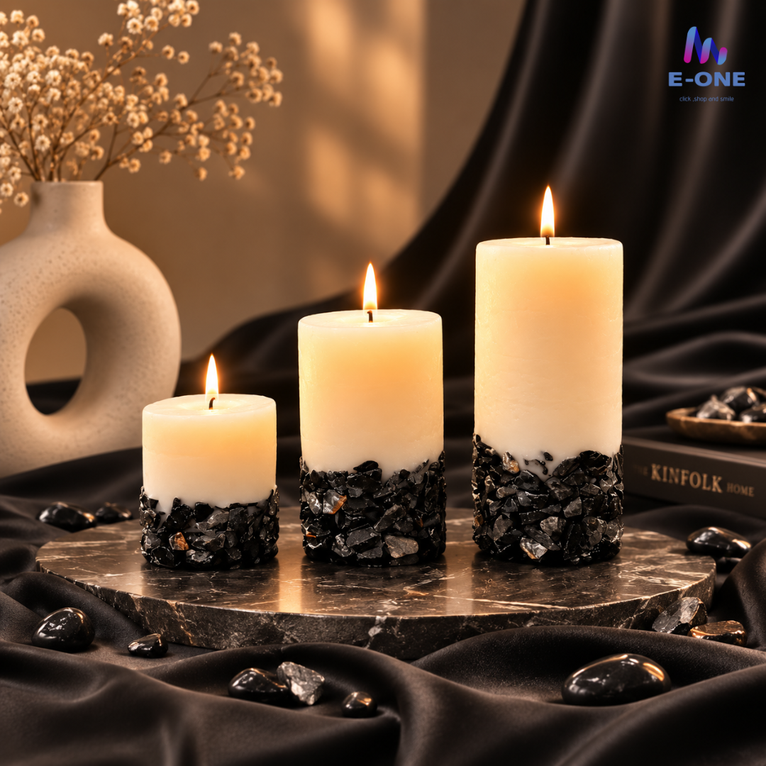 Noir Stone Candles