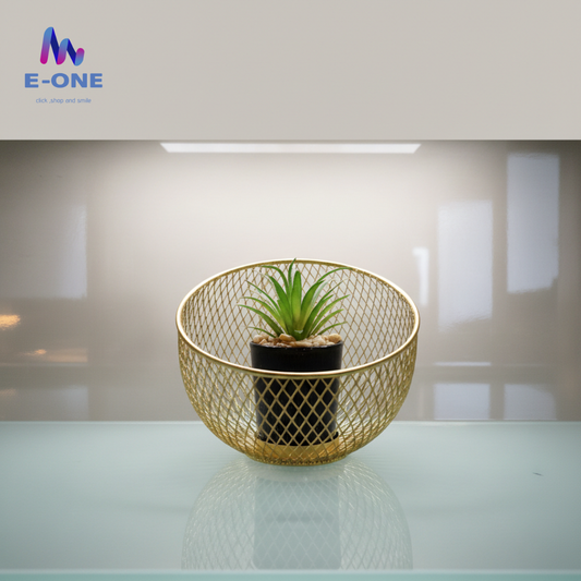 Gold Cage Planter
