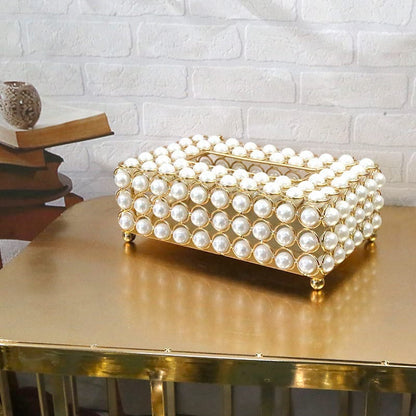 Golden Glimmer Pearl Tissue Box