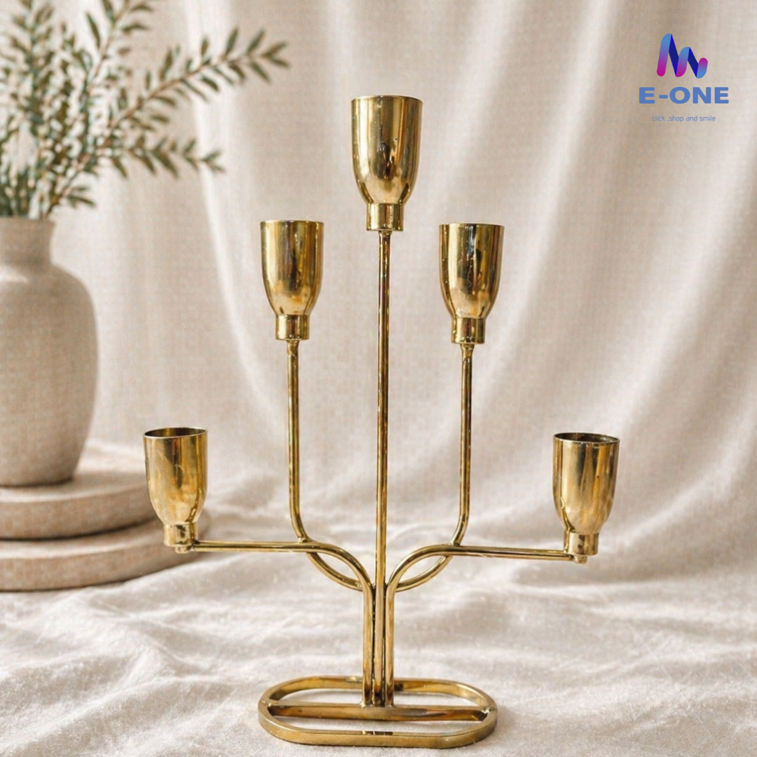 Golden Brass Candle Stand