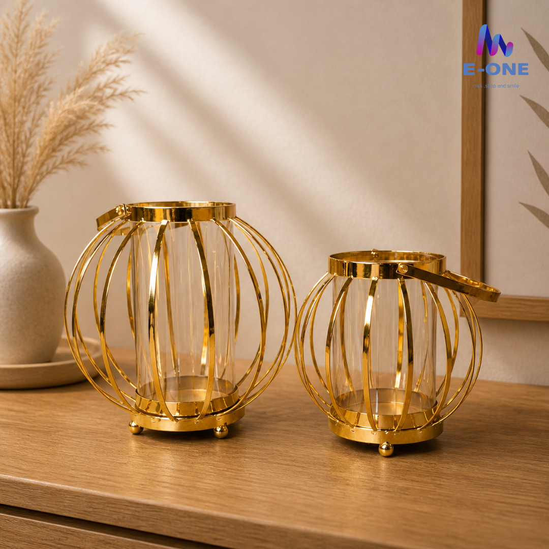 Golden Cage Candle Holders (Set of 2)