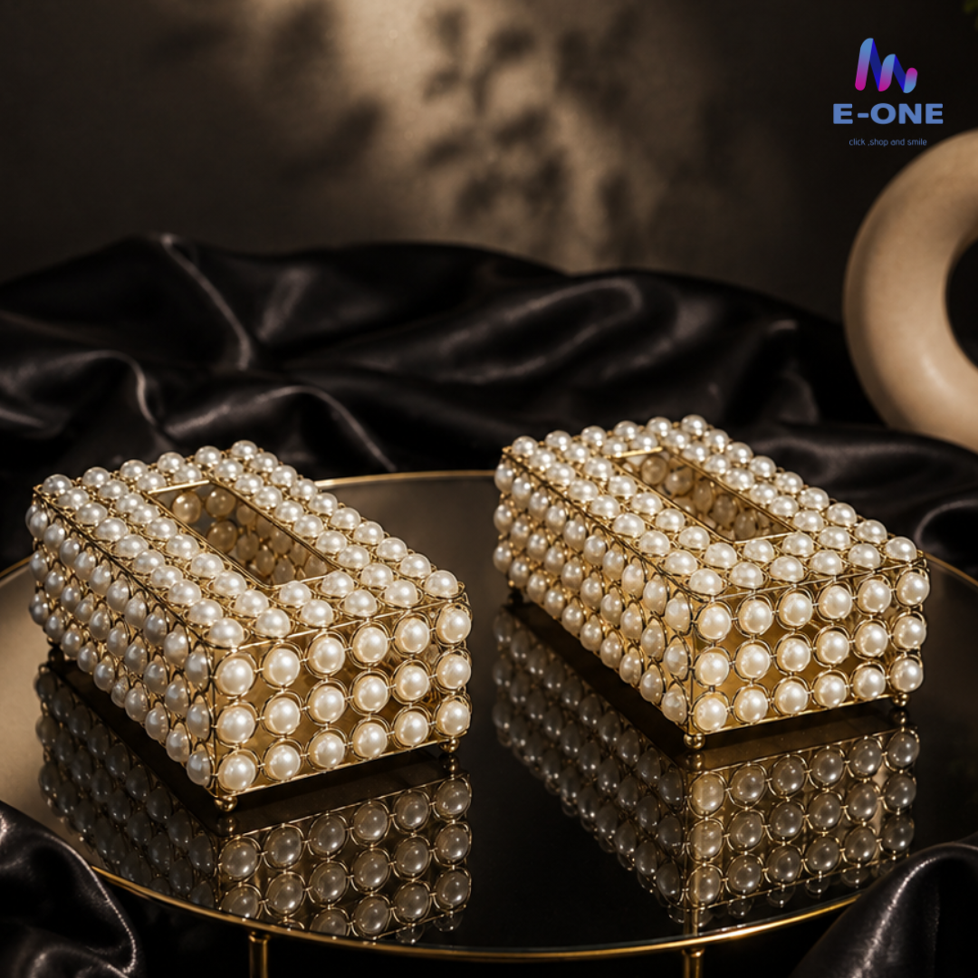 Golden Glimmer Pearl Tissue Box