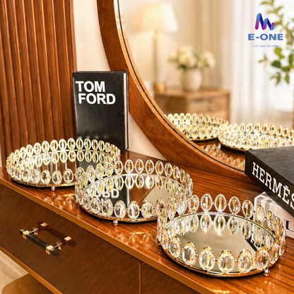 Royal Crystal Gold Serving Tray