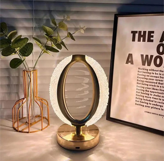 Led Oval Crystal Table Lamp