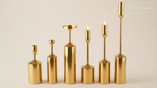 set of 6 Royal Metal Candle Stands