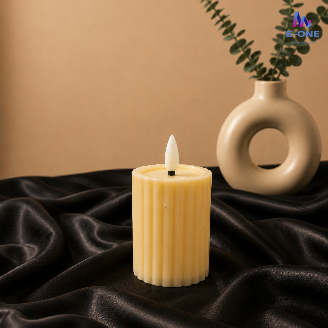 Ribbed LED Candle