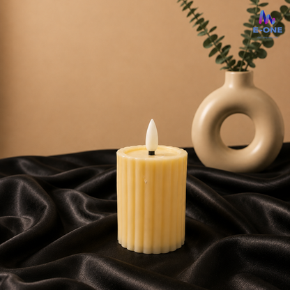 Ribbed LED Candle