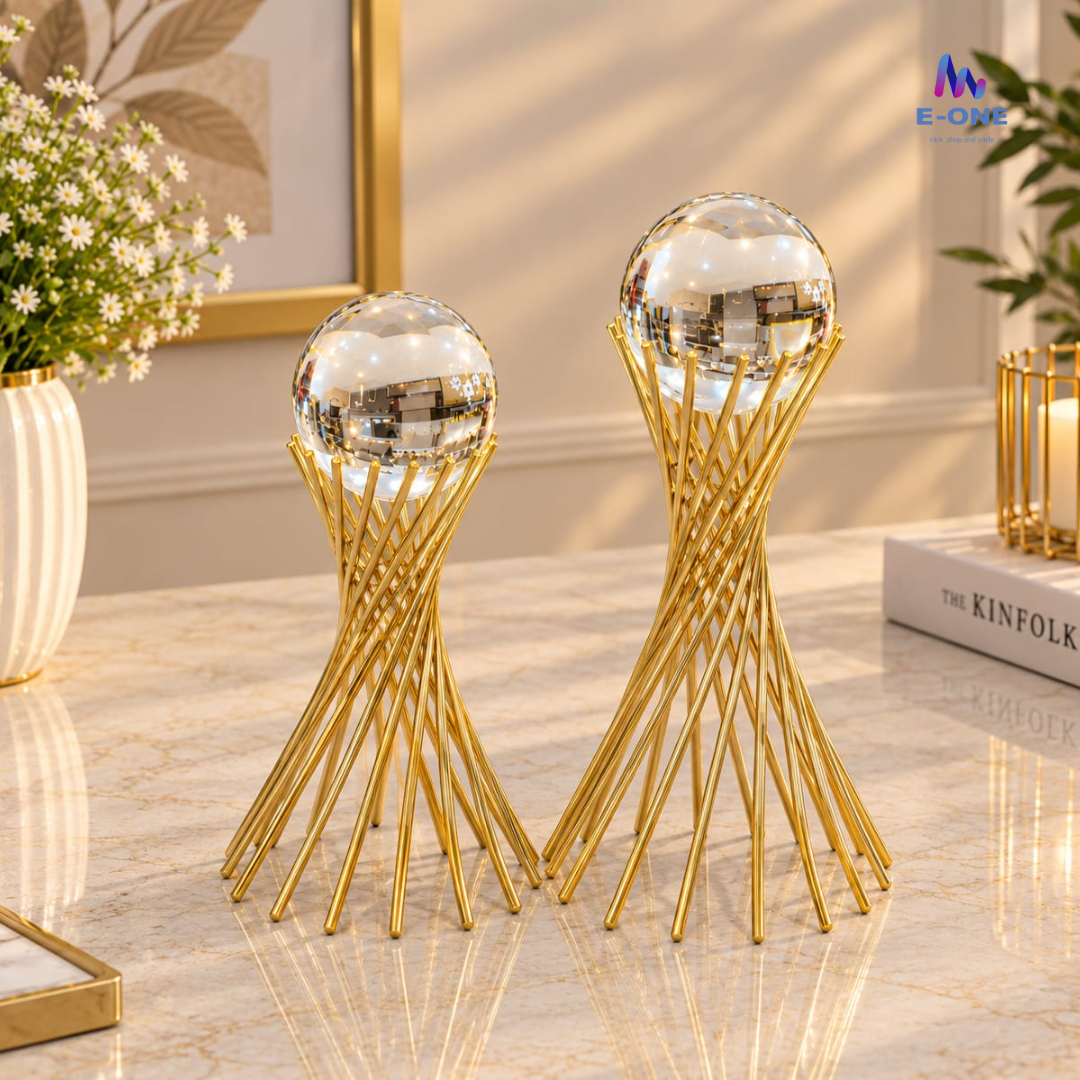 Set of 2 Gilded Orb