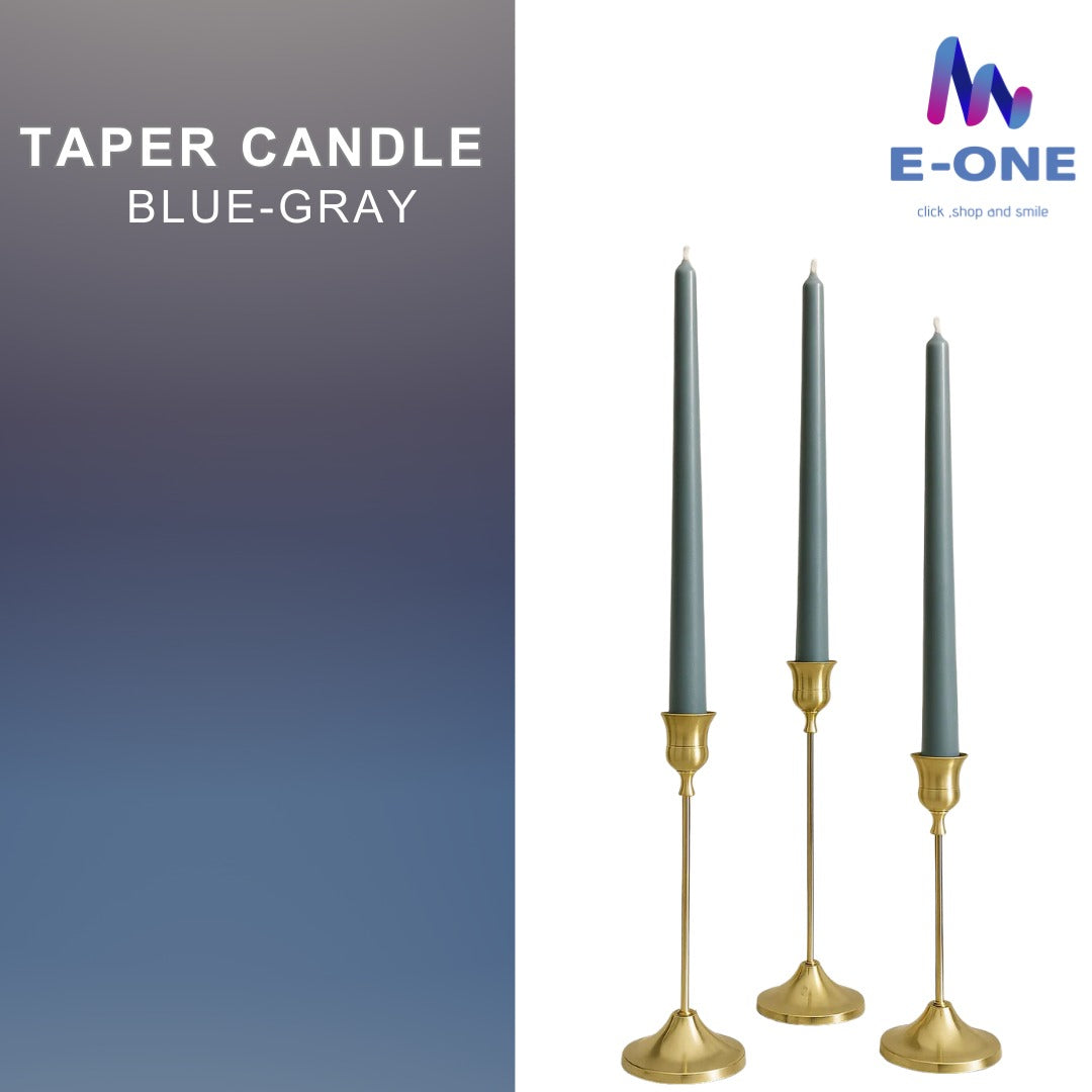 Taper Candle (Blue-Gray) 10 Inch