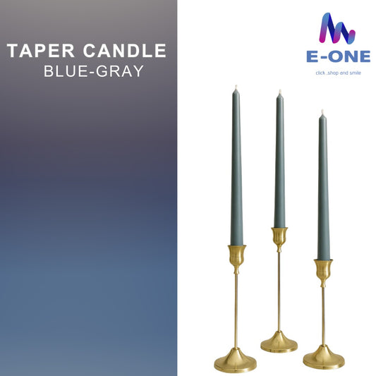 Taper Candle (Blue-Gray) 10 Inch