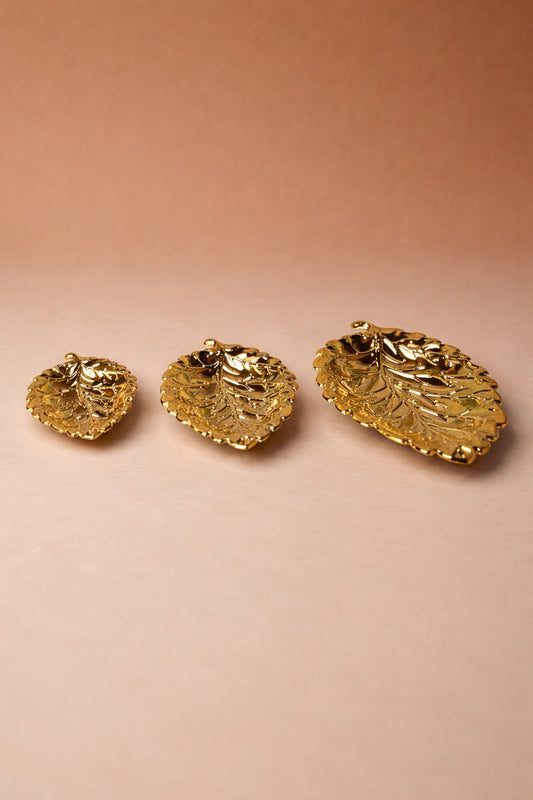 Golden Leaf Luxe Decorative Serving Tray
