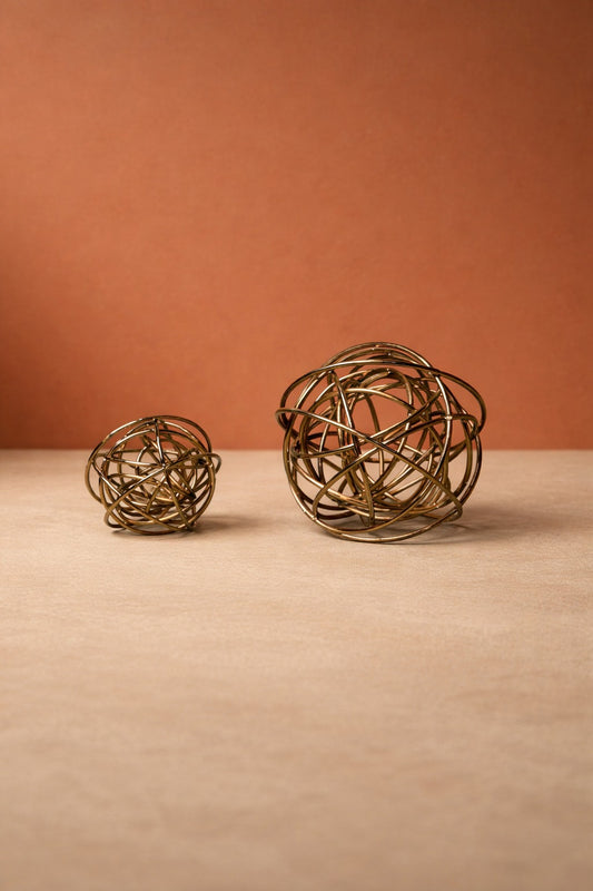 Golden Abstract  Candle Holder