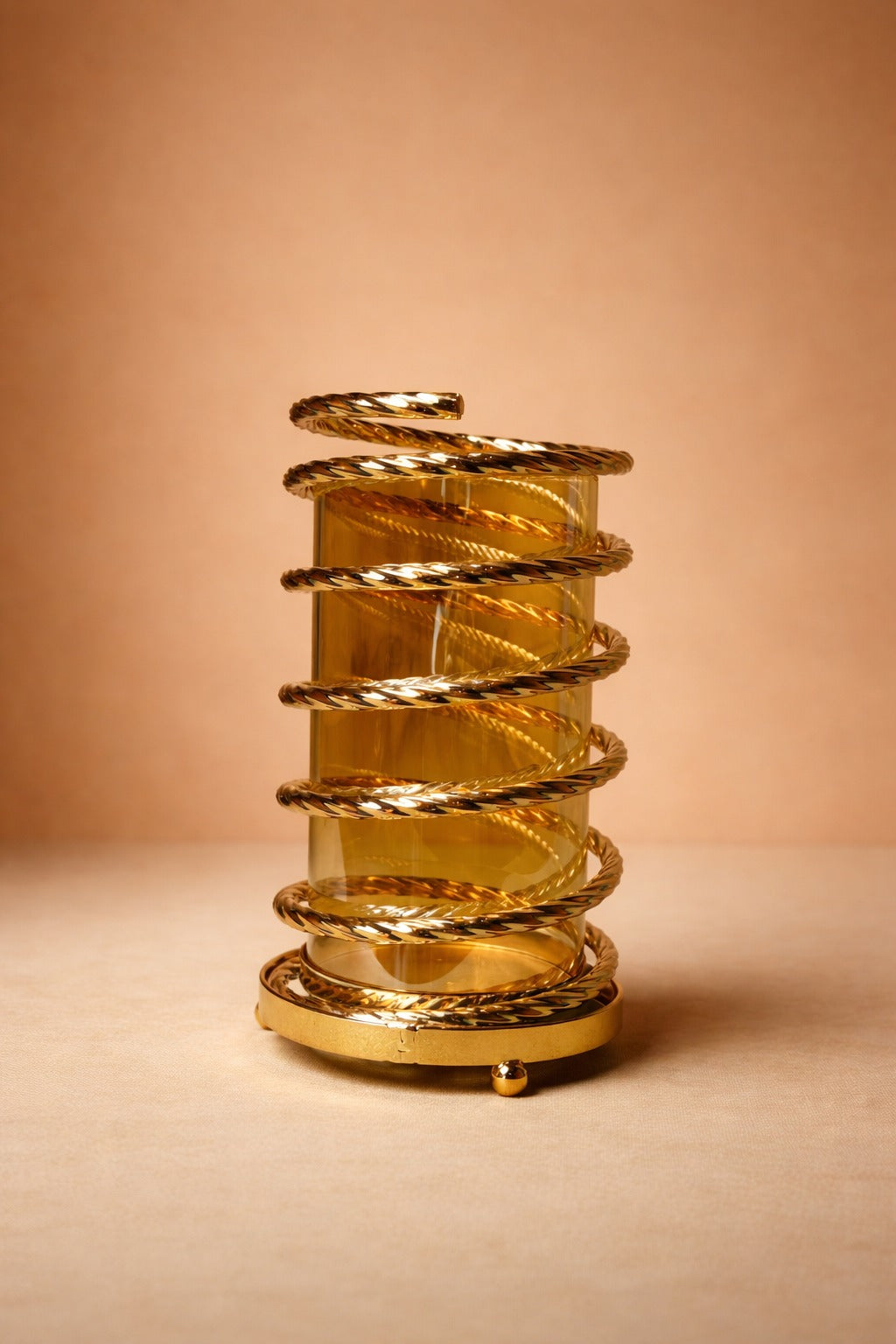 Golden Spiral Candle Holder