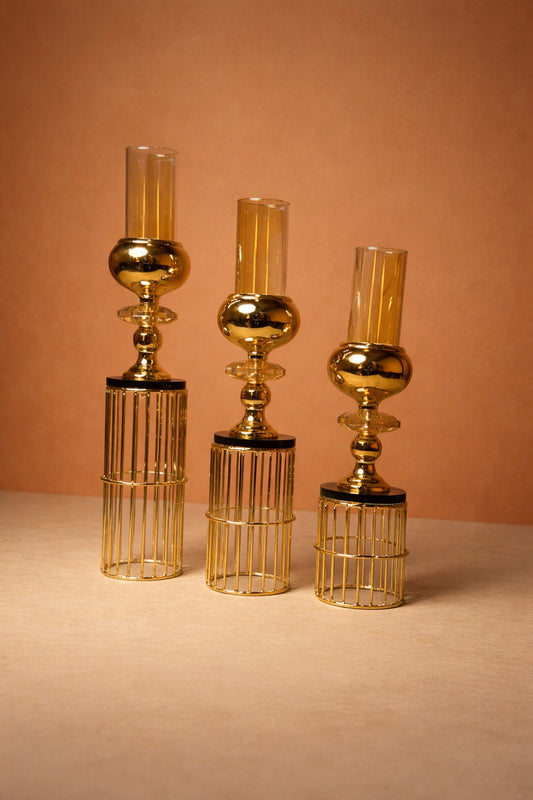 Gold Column Candle Holders