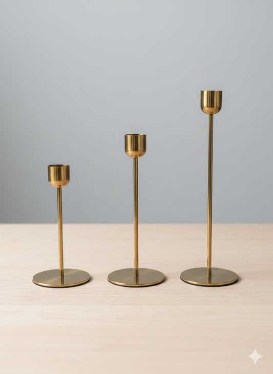 Gold Pencil Candle Holder