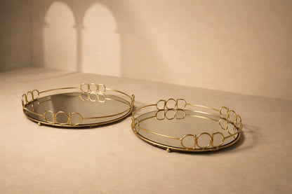 Set of 2 Imperial Gold Serving Tray