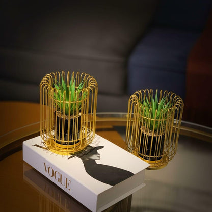 SET OF 2 GLIDED GARDEN PLANTERS